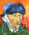 Copy of Van Gogh's self portrait. Size: 38x45mm